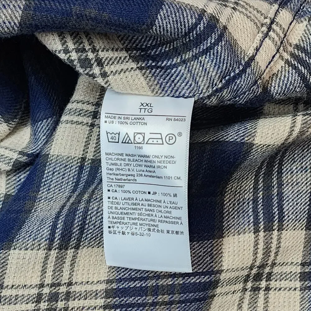 NWT BANANA REPUBLIC MEN'S Untucked Flannel Shirt Size XXL‎